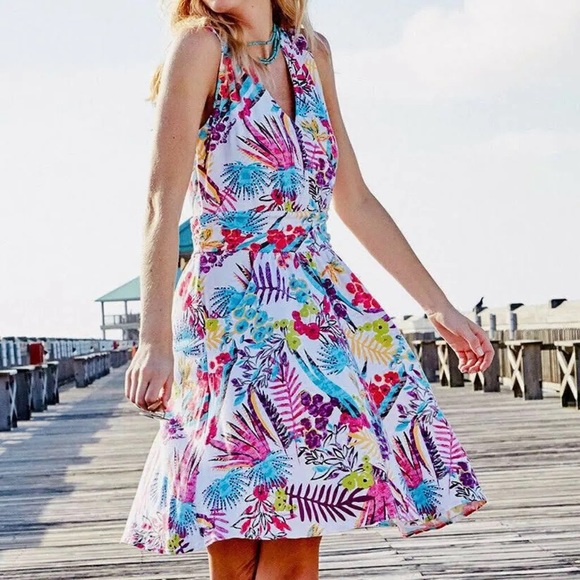 fresh produce Dresses Fresh Produce Bright Botanical Lily Wrap